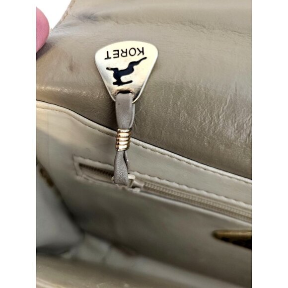 Vintage Koret Leather Crossbody/Clutch Bag Leather Lined Medium Rectangle Taupe - Picture 12 of 12